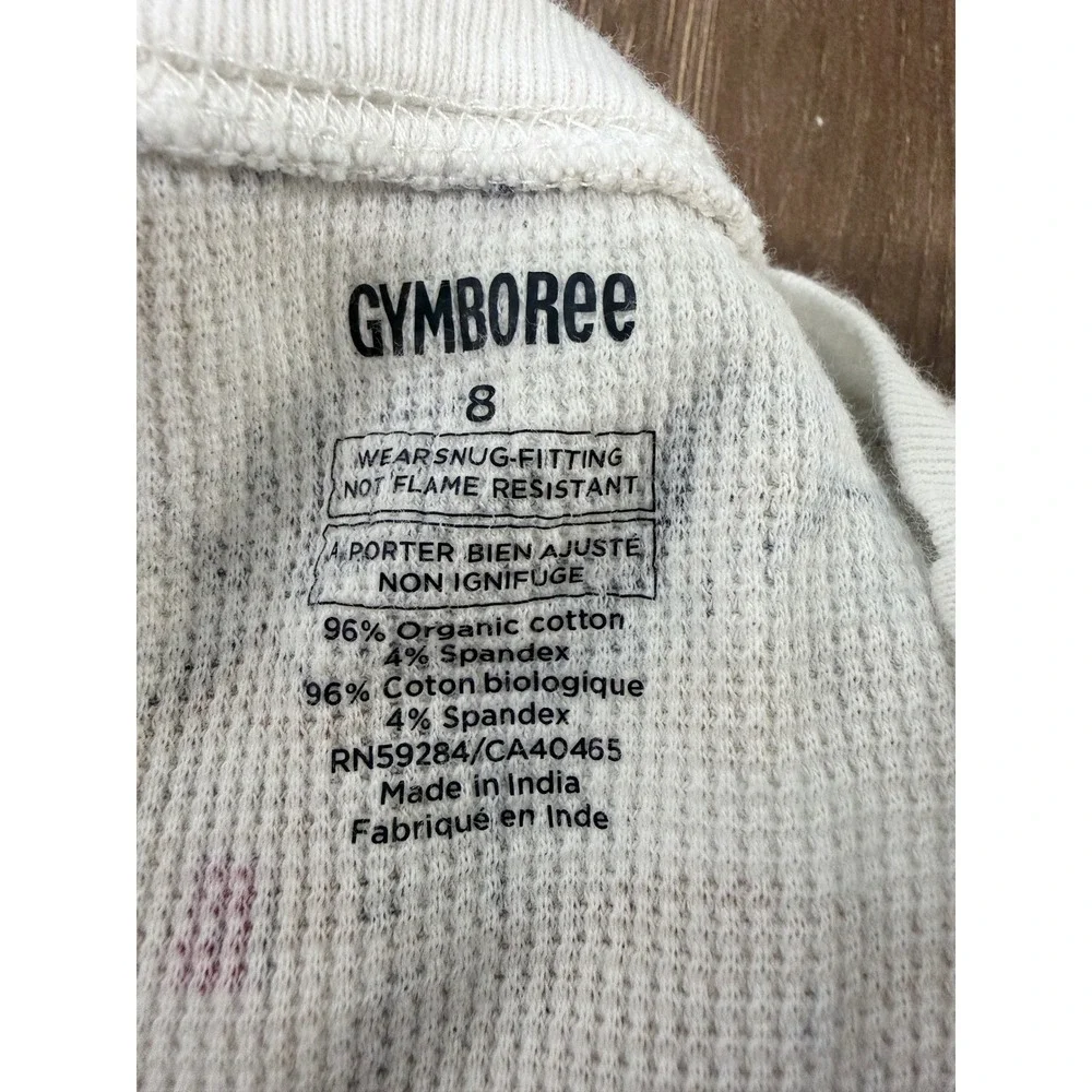 Gymboree Kids Size 8 Organic‎ Cotton Thermal Pajamas Set of 3 Fall Winter Prints